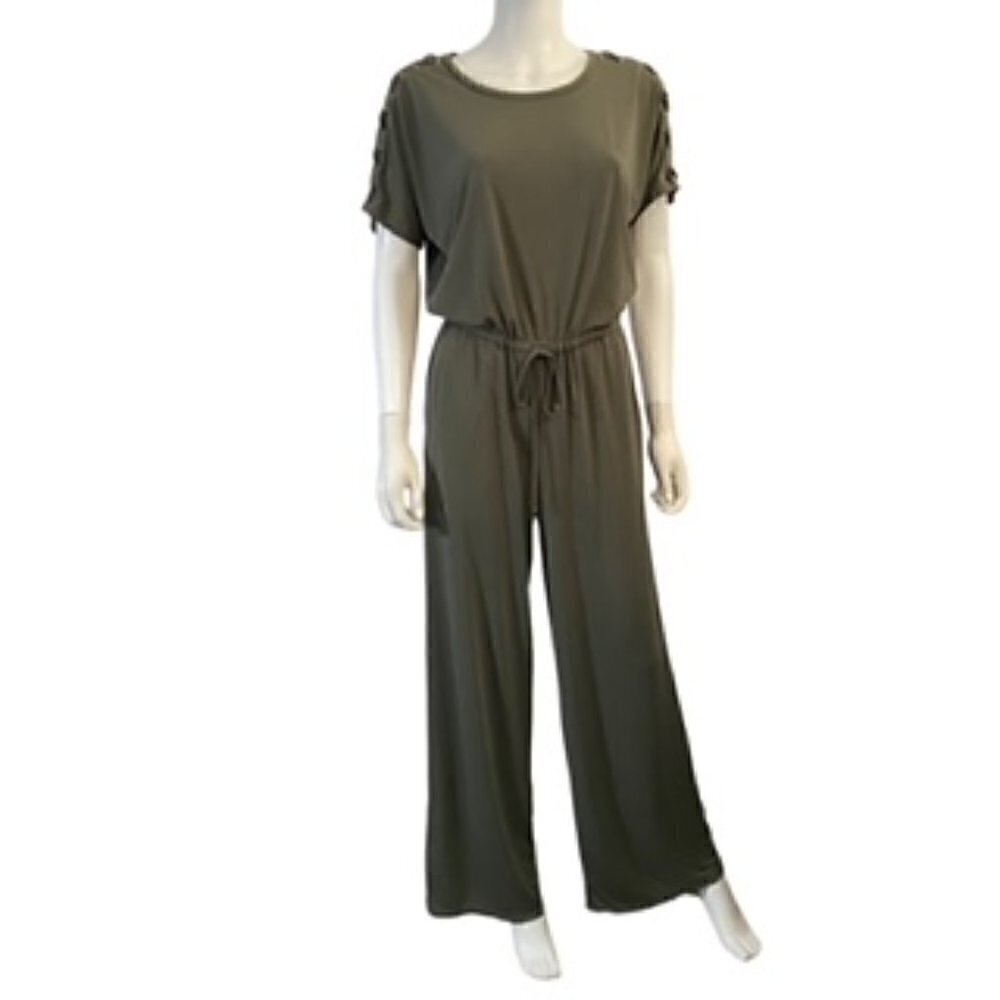 Ralph Lauren Olive Criss Cross Shoulder Jumpsuit Medium